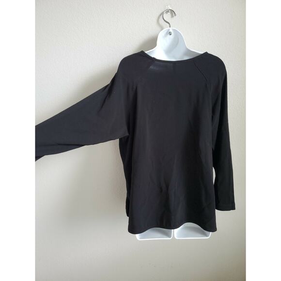 EUC Blanque Women's Black Top Size 1 Triacetate Blend Made in USA - Picture 3 of 7
